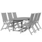 vidaXL Juego de comedor para jardín 7 piezas madera maciza acacia vidaXL Juego de comedor para jardín 7 piezas madera maciza acacia