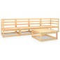 vidaXL Juego de muebles de jardín 5 piezas madera maciza de pino