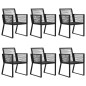 vidaXL Juego de comedor para jardín 7 piezas ratán PVC negro