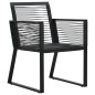 vidaXL Juego de comedor para jardín 7 piezas ratán PVC negro