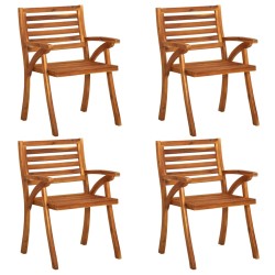 vidaXL Sillas de jardín 4 unidades madera maciza de acacia