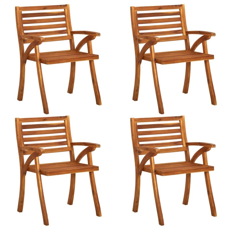 vidaXL Sillas de jardín 4 unidades madera maciza de acacia vidaXL Sillas de jardín 4 unidades madera maciza de acacia