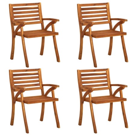 vidaXL Sillas de jardín 4 unidades madera maciza de acacia