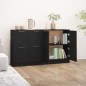 vidaXL Aparadores 2 uds madera contrachapada negro 60x30x70 cm vidaXL Aparadores 2 uds madera contrachapada negro 60x30x70 cm