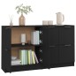 vidaXL Aparadores 2 uds madera contrachapada negro 60x30x70 cm vidaXL Aparadores 2 uds madera contrachapada negro 60x30x70 cm
