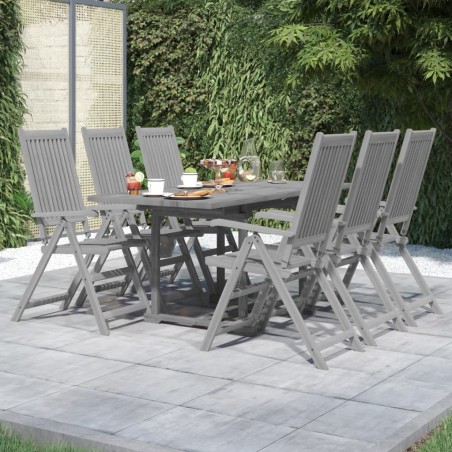 vidaXL Juego de comedor para jardín 7 piezas madera maciza acacia