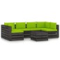 vidaXL Muebles de jardín 7 piezas con cojines madera impregnada gris vidaXL Muebles de jardín 7 piezas con cojines madera impregnada gris