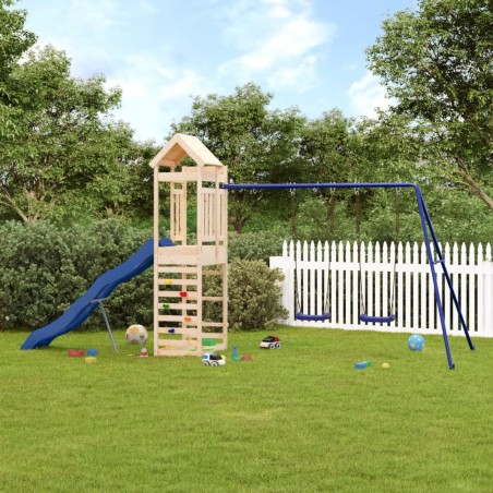 vidaXL Parque infantil de exterior madera maciza de pino