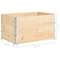 vidaXL Arriates de madera maciza de pino 3 unidades 50x100 cm