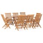 vidaXL Set de comedor de jardín plegable 9 pzas madera maciza de teca vidaXL Set de comedor de jardín plegable 9 pzas madera maciza de teca