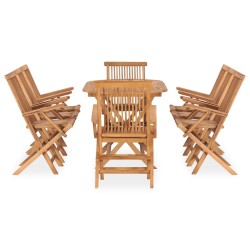 vidaXL Set de comedor de jardín plegable 9 pzas madera maciza de teca