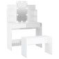vidaXL Juego de tocador con LED madera contrachapada blanco brillante vidaXL Juego de tocador con LED madera contrachapada blanco brillante