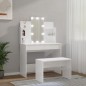 vidaXL Juego de tocador con LED madera contrachapada blanco brillante vidaXL Juego de tocador con LED madera contrachapada blanco brillante