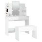 vidaXL Juego de tocador con LED madera contrachapada blanco brillante vidaXL Juego de tocador con LED madera contrachapada blanco brillante