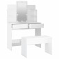 vidaXL Juego de tocador con LED madera contrachapada blanco brillante vidaXL Juego de tocador con LED madera contrachapada blanco brillante