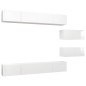 vidaXL Set de muebles de salón 6 pzas madera ingeniería blanco brillo
