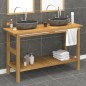 vidaXL Tocador de baño con lavabos piedra de río madera maciza de teca vidaXL Tocador de baño con lavabos piedra de río madera maciza de teca