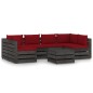 vidaXL Muebles de jardín 7 piezas con cojines madera impregnada gris vidaXL Muebles de jardín 7 piezas con cojines madera impregnada gris