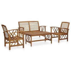 vidaXL Juego de muebles de jardín 4 piezas madera maciza de acacia
