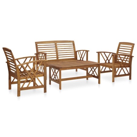vidaXL Juego de muebles de jardín 4 piezas madera maciza de acacia