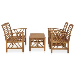 vidaXL Juego de muebles de jardín 4 piezas madera maciza de acacia