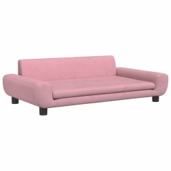 vidaXL Sofá para niños de terciopelo rosa 100x54x33 cm