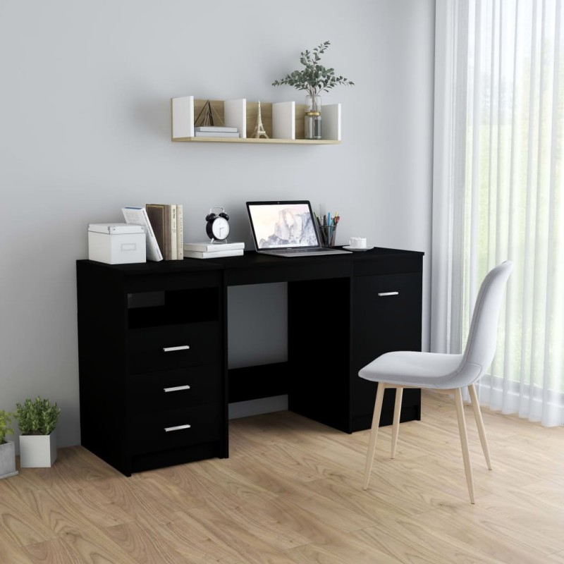 vidaXL Escritorio de madera de ingeniería negro 140x50x76 cm vidaXL Escritorio de madera de ingeniería negro 140x50x76 cm