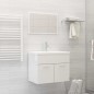 vidaXL Juego de muebles de baño madera de ingeniería blanco brillo vidaXL Juego de muebles de baño madera de ingeniería blanco brillo