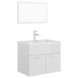 vidaXL Juego de muebles de baño madera de ingeniería blanco brillo vidaXL Juego de muebles de baño madera de ingeniería blanco brillo