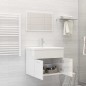 vidaXL Juego de muebles de baño madera de ingeniería blanco brillo vidaXL Juego de muebles de baño madera de ingeniería blanco brillo