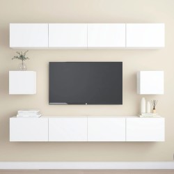 vidaXL Set de muebles de salón TV 6 piezas madera de ingeniería blanco