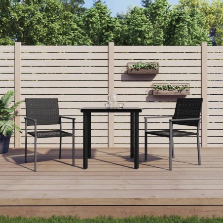 vidaXL Juego de comedor para jardín 3 piezas ratán sintético y acero
