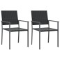vidaXL Juego de comedor para jardín 3 piezas ratán sintético y acero vidaXL Juego de comedor para jardín 3 piezas ratán sintético y acero