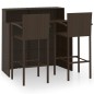 vidaXL Set de muebles de bar para jardín 3 piezas marrón vidaXL Set de muebles de bar para jardín 3 piezas marrón