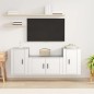 vidaXL Set de muebles de TV 3 piezas madera contrachapada blanco vidaXL Set de muebles de TV 3 piezas madera contrachapada blanco