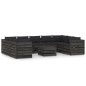 vidaXL Muebles de jardín 10 piezas con cojines madera impregnada gris vidaXL Muebles de jardín 10 piezas con cojines madera impregnada gris