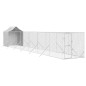 vidaXL Perrera de exterior con toldo acero galvanizado plata 2x14x2,5m