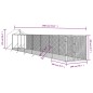 vidaXL Perrera de exterior con toldo acero galvanizado plata 2x14x2,5m