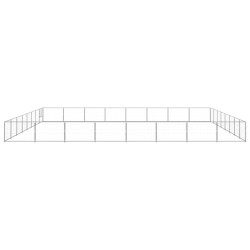 vidaXL Perrera plateada 64 m² acero