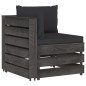 vidaXL Muebles de jardín 10 piezas con cojines madera impregnada gris vidaXL Muebles de jardín 10 piezas con cojines madera impregnada gris