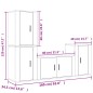 vidaXL Set de muebles para TV 4 piezas madera contrachapada blanco