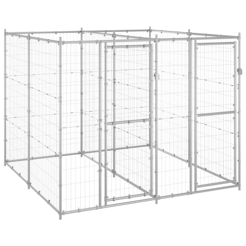 vidaXL Perrera de exterior de acero galvanizado 4,84 m² vidaXL Perrera de exterior de acero galvanizado 4,84 m²