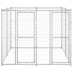 vidaXL Perrera de exterior de acero galvanizado 4,84 m²