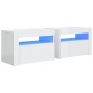 vidaXL Mesitas de noche con luces LED 2 uds blanco brillo 60x35x40 cm vidaXL Mesitas de noche con luces LED 2 uds blanco brillo 60x35x40 cm