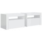 vidaXL Mesitas de noche con luces LED 2 uds blanco brillo 60x35x40 cm vidaXL Mesitas de noche con luces LED 2 uds blanco brillo 60x35x40 cm