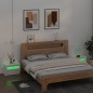 vidaXL Mesitas de noche con luces LED 2 uds blanco brillo 60x35x40 cm vidaXL Mesitas de noche con luces LED 2 uds blanco brillo 60x35x40 cm