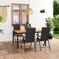 vidaXL Juego de comedor de jardín 5 piezas negro y marrón vidaXL Juego de comedor de jardín 5 piezas negro y marrón