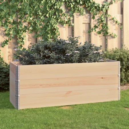 vidaXL Arriates de madera maciza de pino 3 unidades 50x150 cm