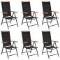 vidaXL Juego de comedor para jardín de 7 piezas aluminio negro vidaXL Juego de comedor para jardín de 7 piezas aluminio negro