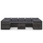 vidaXL Muebles de jardín 10 piezas con cojines madera impregnada gris